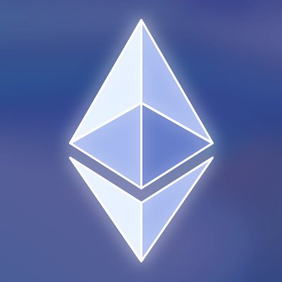 藍色背景上的白色 Ethereum 菱形標識