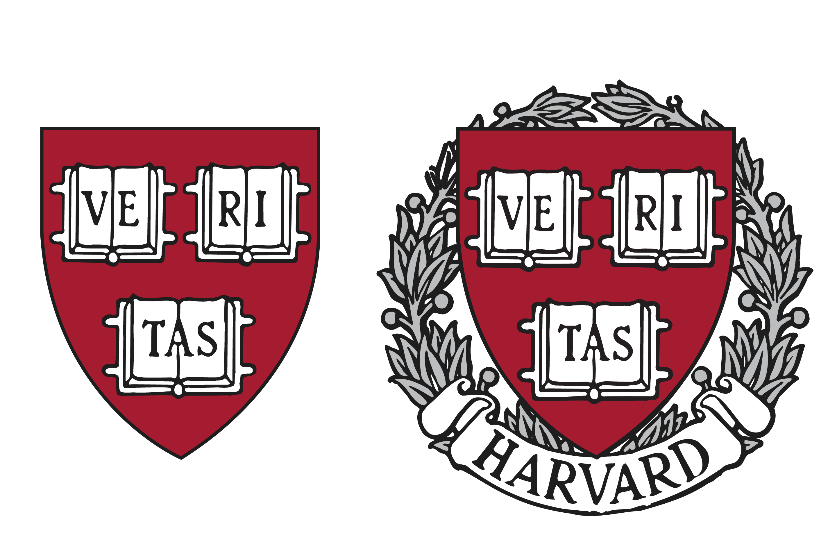 Harvard University Veritas shield and adorned shield