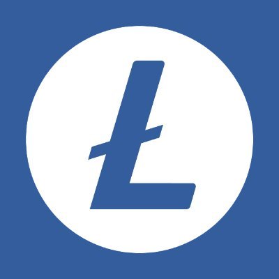 蓝色背景与白色圆形中的蓝色 Litecoin 字母标识